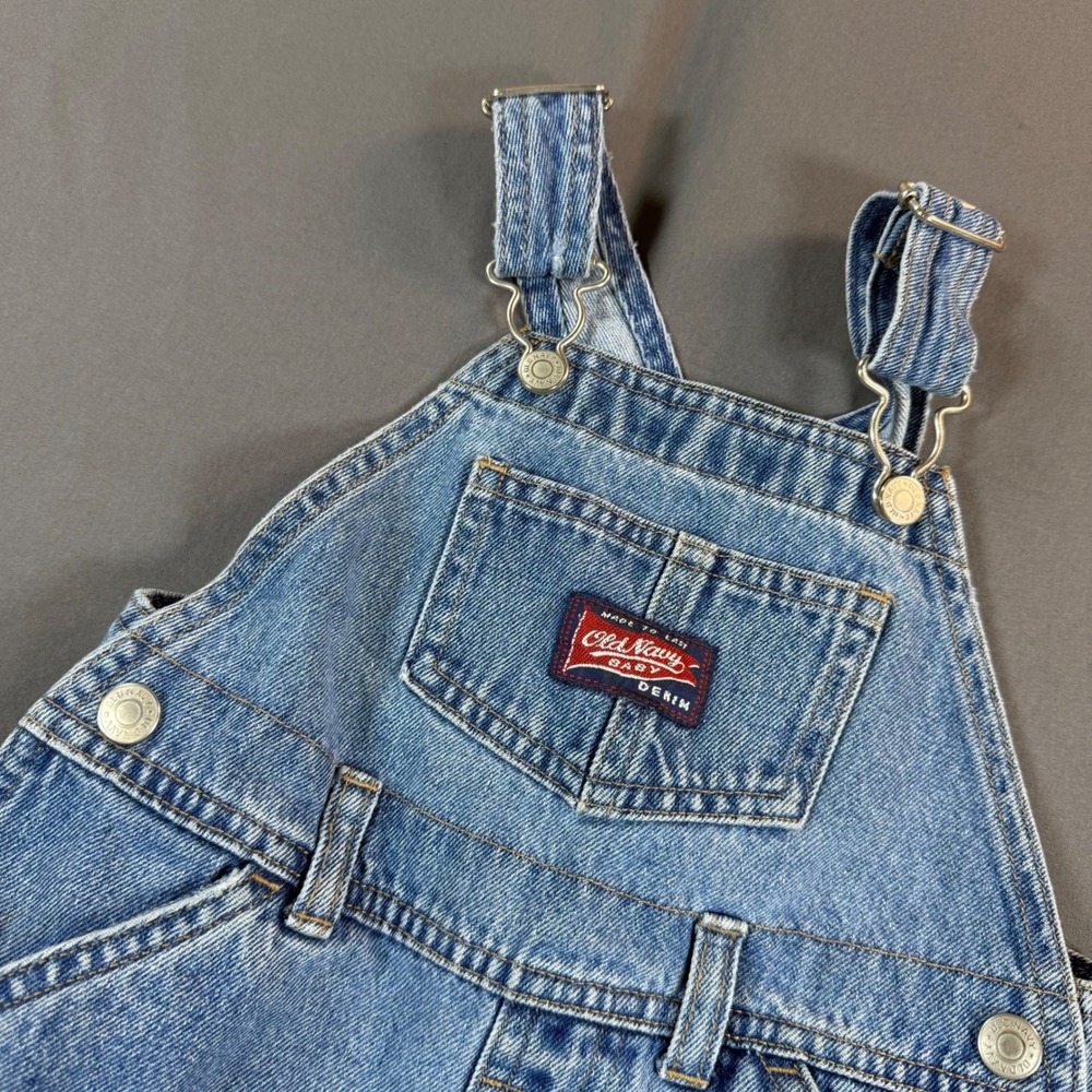 Vintage Old Navy Baby Denim Overalls Light Wash Carpenter Dungarees 18-24M